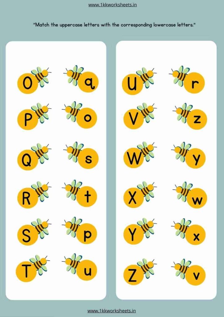 matching worksheet junior kg