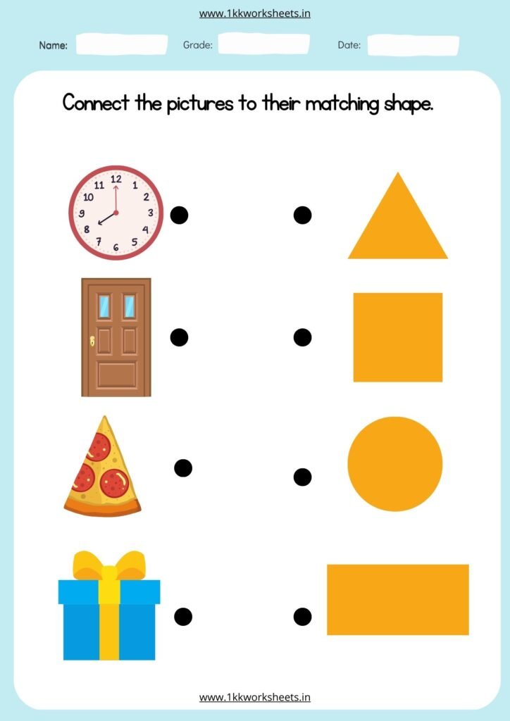 shape matching worksheet for nursery