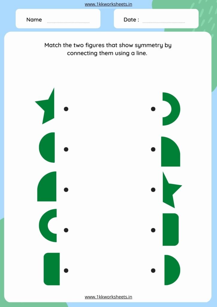 shape matching worksheet for pre school lkg